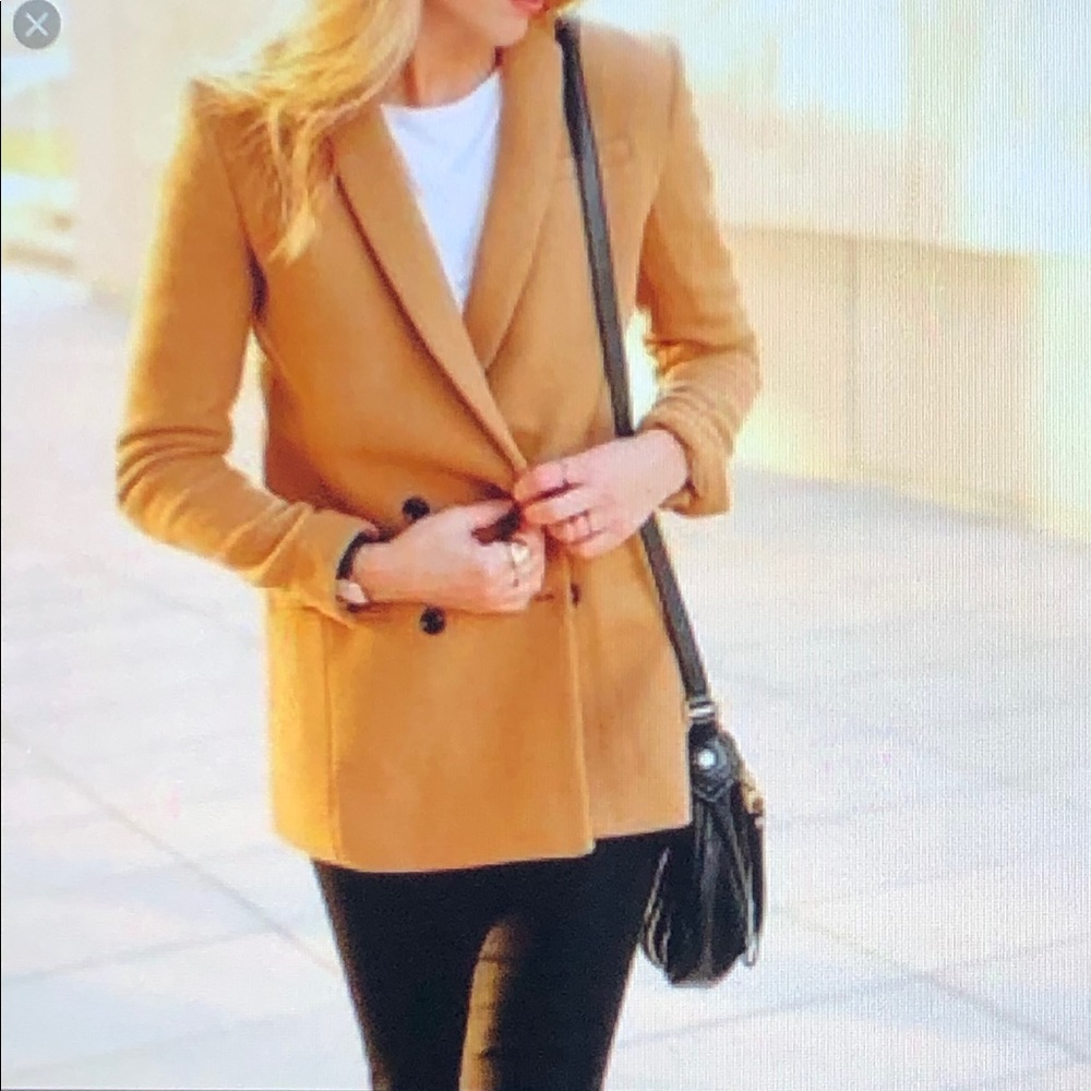 Banana Republic Camel Wool Boyfriend Blazer SM 2